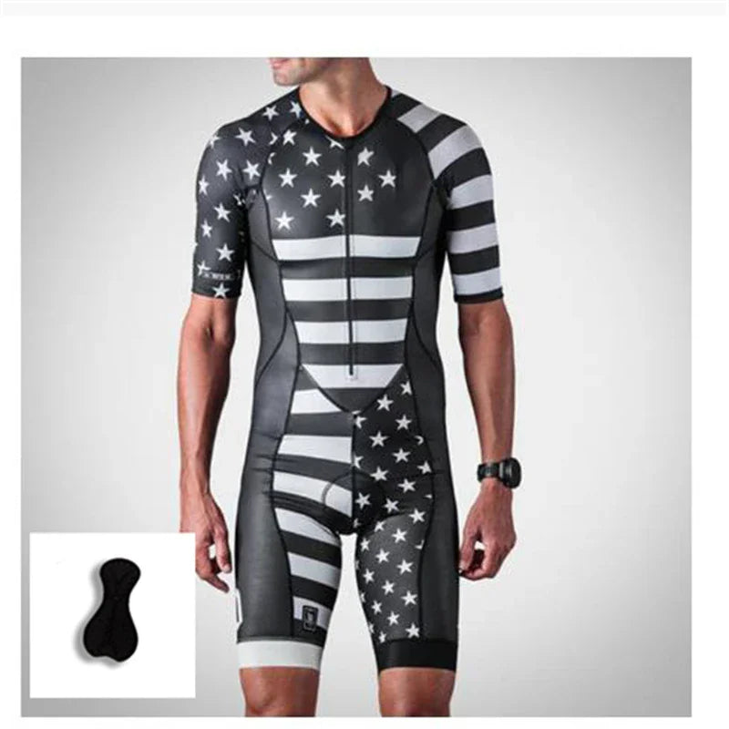 Triathlon Trisuit - American Flag - Land of the Free. Home of the Brave. Engineered for the Bold.