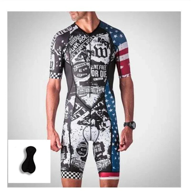 Triathlon Trisuit - American Flag - Land of the Free. Home of the Brave. Engineered for the Bold.